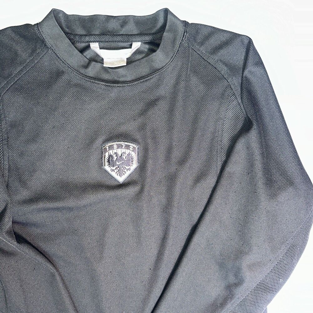 Vintage Germany Nike Long Sleeve Mesh Training Soccer Crest Jersey Large black